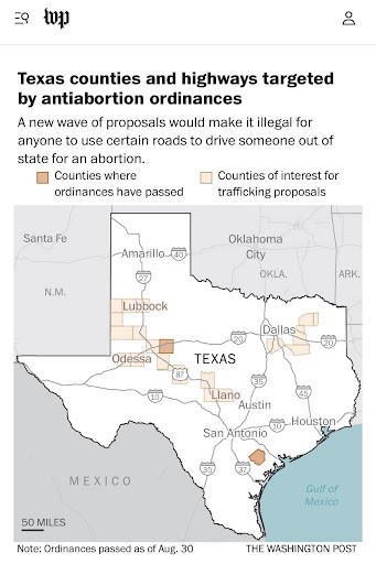 Washington Post Image re Texas Abortion Highways