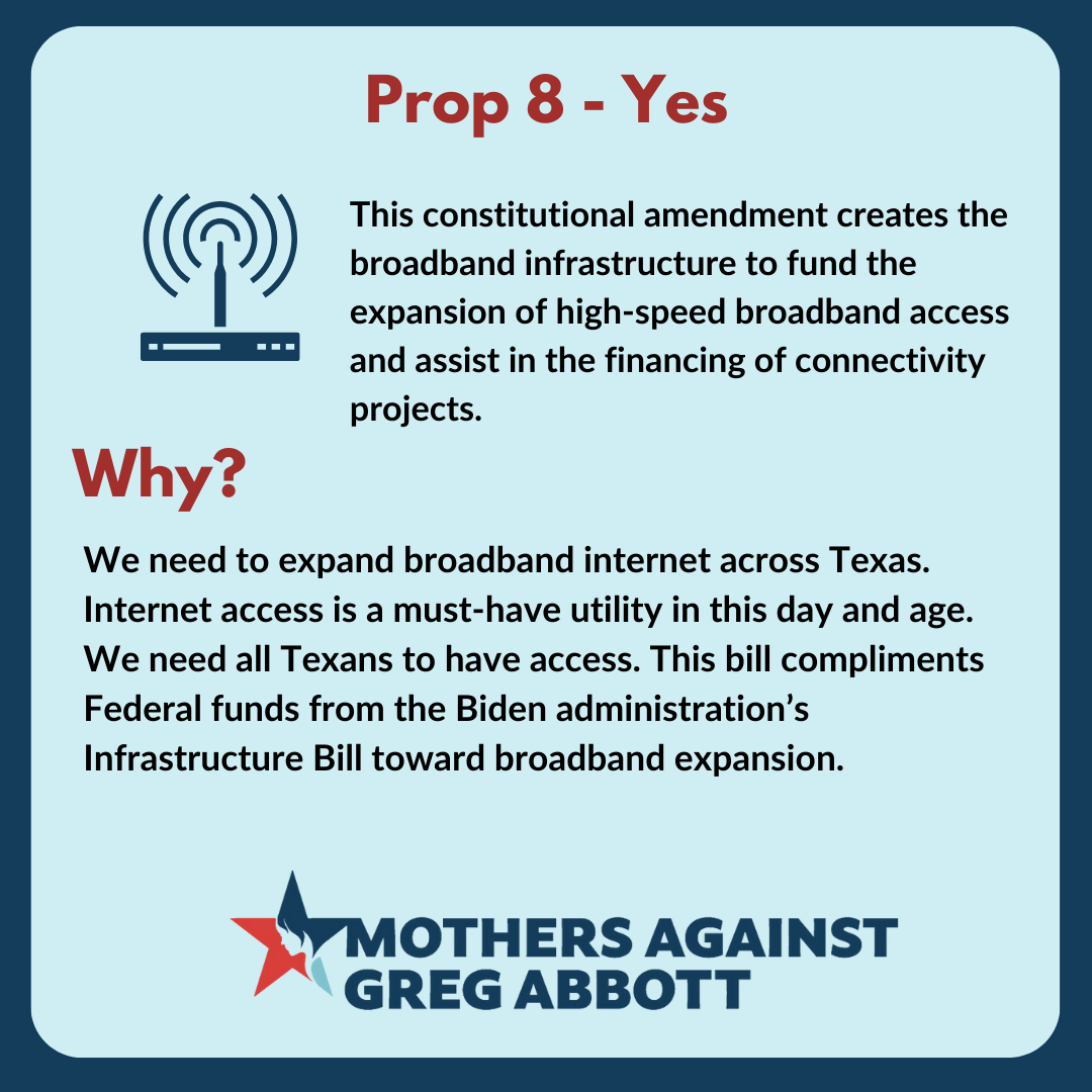 Mothers Against Greg Abbott Voter Guide: Prop 8