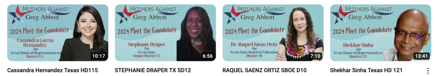 Mothers Against Greg Abbott 2024 Candidate Webinar Series