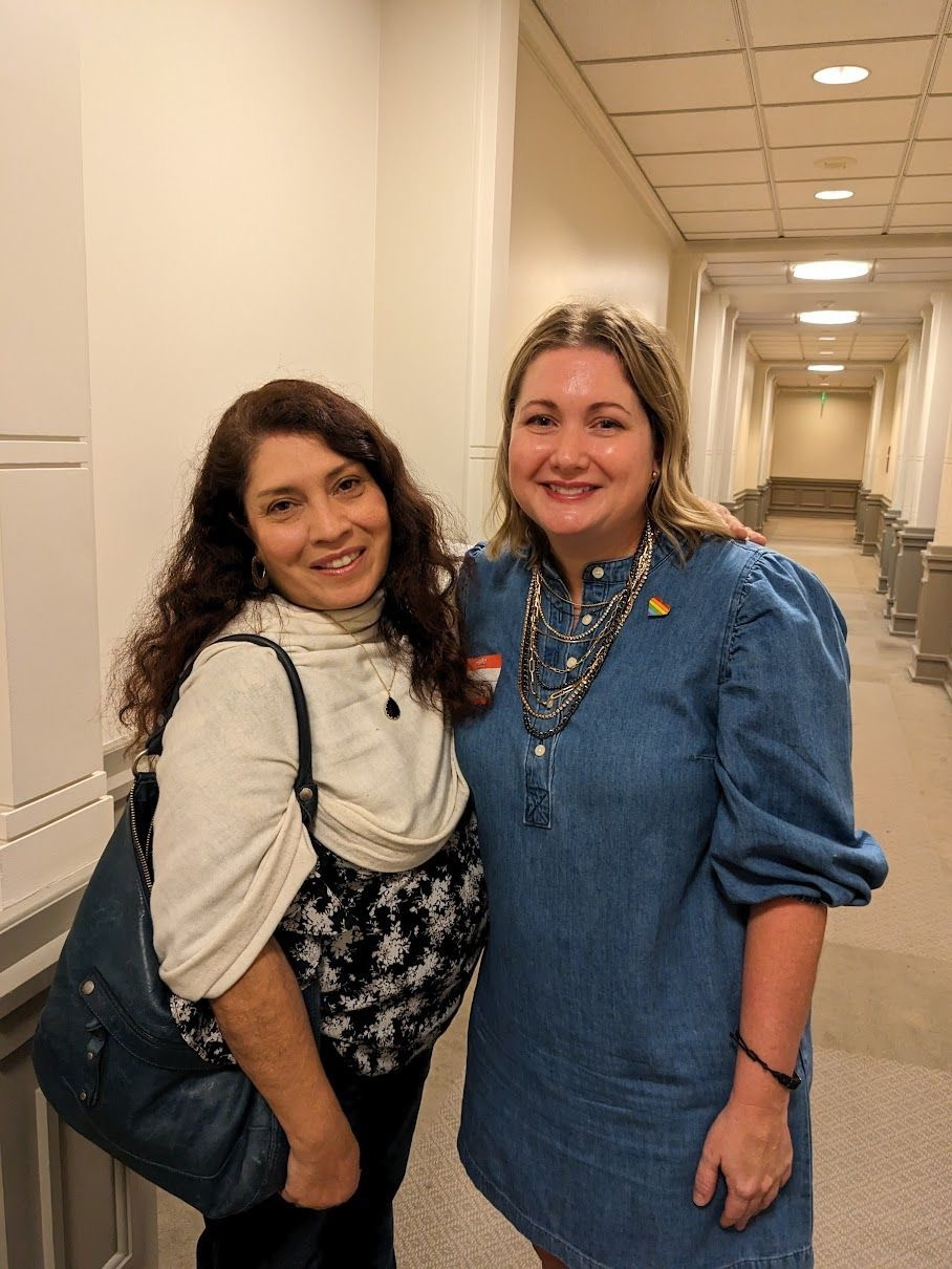 Mothers Against Greg Abbott lobbying with Jennie Birkholz at the TX Capitol.