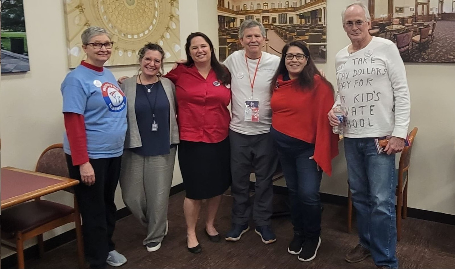 Mothers Against Greg Abbott lobbying with Krista Laine.