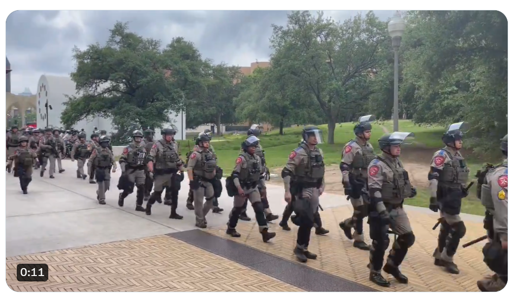 Police Marching to Arrest Protesters