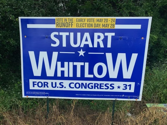 Stuart Whitlow for Congress Road Sign